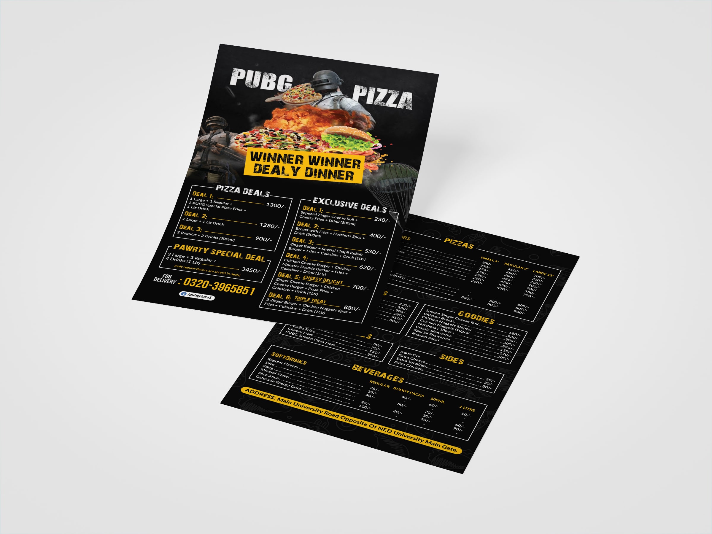 Modern double vertical flyer design sample in Edinburgh, UK