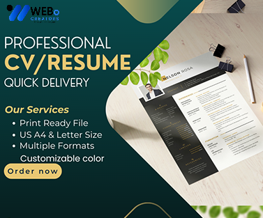 Elegant Resume Design Service, CV designs, CV writing in Edinburgh, UK For Gain Job